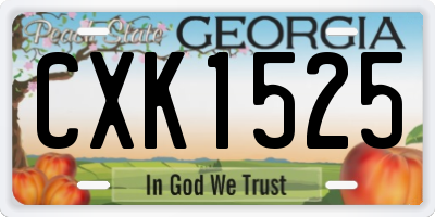 GA license plate CXK1525