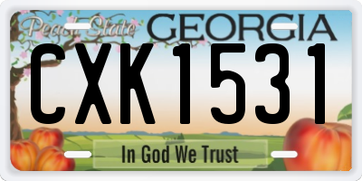 GA license plate CXK1531