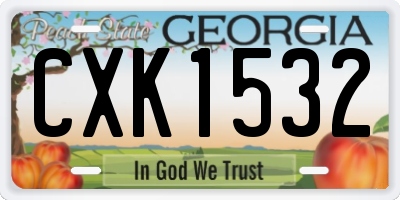GA license plate CXK1532