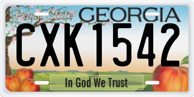 GA license plate CXK1542