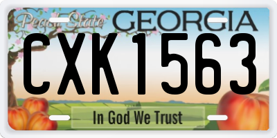 GA license plate CXK1563