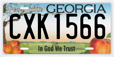 GA license plate CXK1566