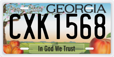 GA license plate CXK1568