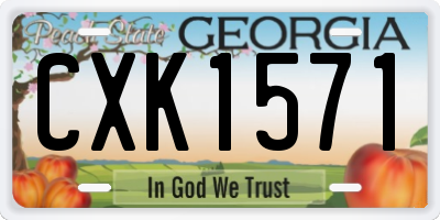 GA license plate CXK1571