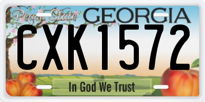 GA license plate CXK1572