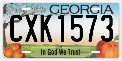 GA license plate CXK1573