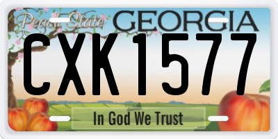 GA license plate CXK1577