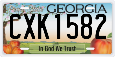 GA license plate CXK1582