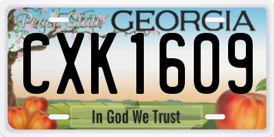 GA license plate CXK1609