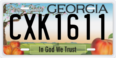 GA license plate CXK1611