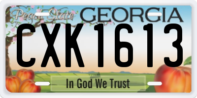 GA license plate CXK1613