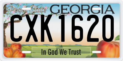 GA license plate CXK1620