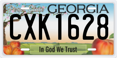 GA license plate CXK1628