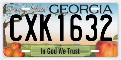 GA license plate CXK1632