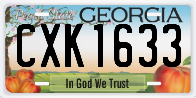 GA license plate CXK1633