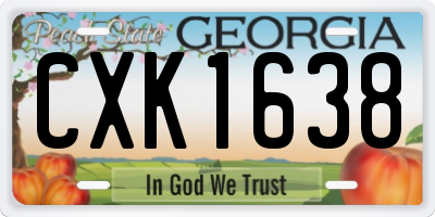 GA license plate CXK1638