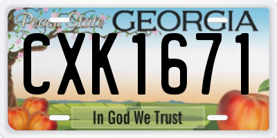 GA license plate CXK1671
