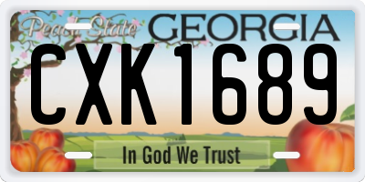 GA license plate CXK1689