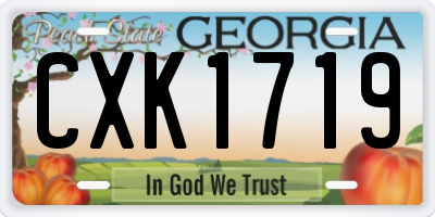 GA license plate CXK1719