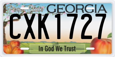 GA license plate CXK1727