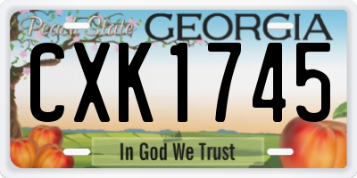 GA license plate CXK1745