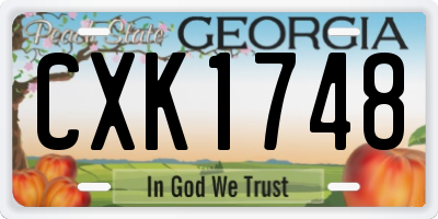 GA license plate CXK1748