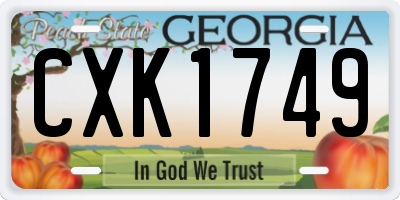GA license plate CXK1749