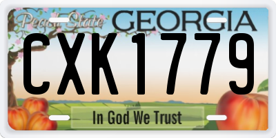 GA license plate CXK1779