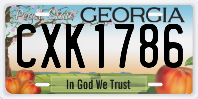 GA license plate CXK1786