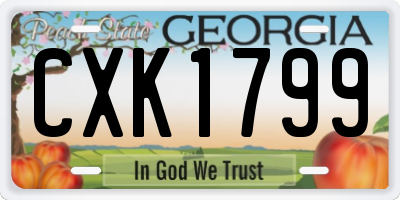 GA license plate CXK1799