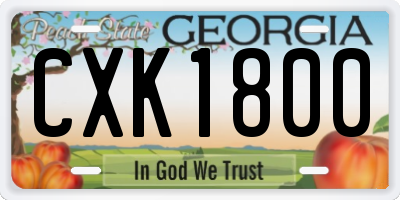GA license plate CXK1800