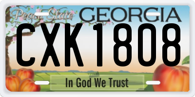 GA license plate CXK1808