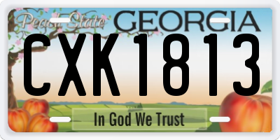 GA license plate CXK1813