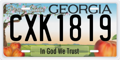 GA license plate CXK1819