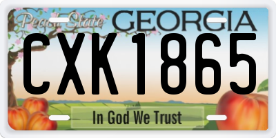 GA license plate CXK1865