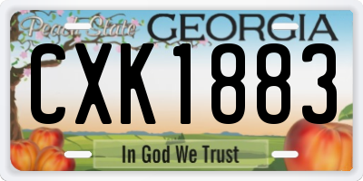 GA license plate CXK1883