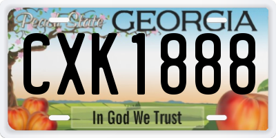 GA license plate CXK1888
