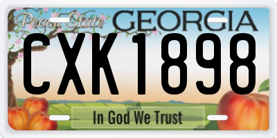 GA license plate CXK1898