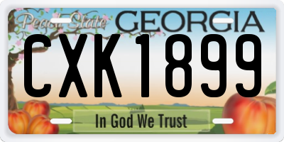 GA license plate CXK1899