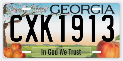 GA license plate CXK1913