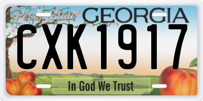 GA license plate CXK1917