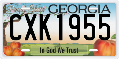 GA license plate CXK1955