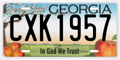 GA license plate CXK1957
