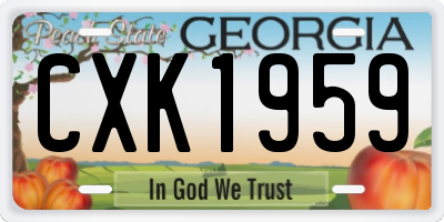 GA license plate CXK1959
