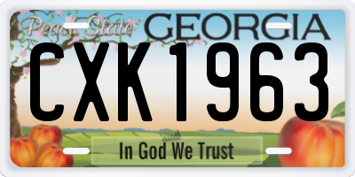 GA license plate CXK1963