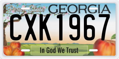 GA license plate CXK1967