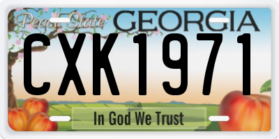 GA license plate CXK1971