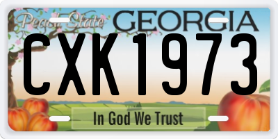 GA license plate CXK1973