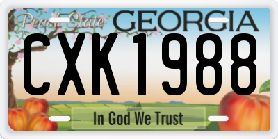 GA license plate CXK1988