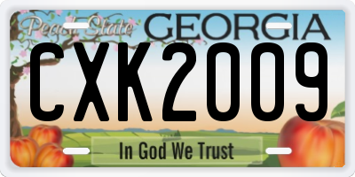 GA license plate CXK2009